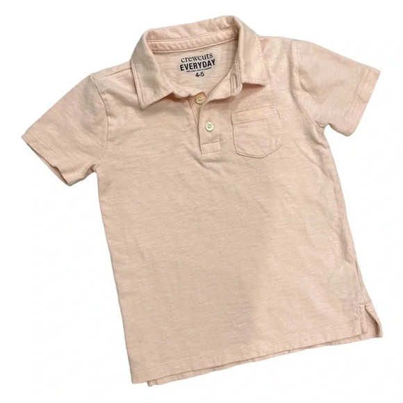 CrewCuts Kids Slub Everyday Polo Light Pink - Picture 1 of 6
